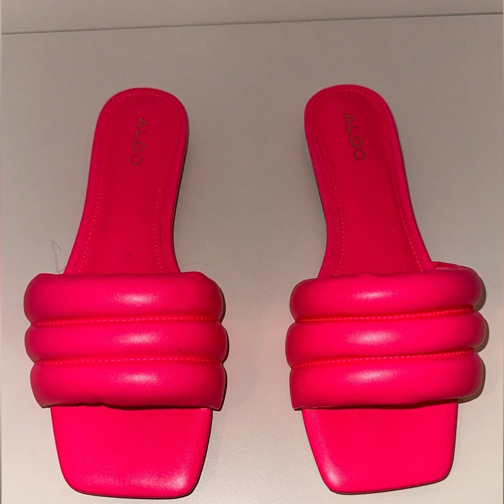 Aldo Pink Puffy Slide Sandals